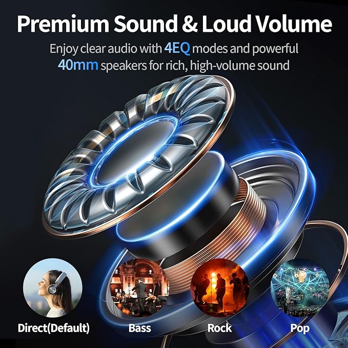 Motorcycle Helmet Bluetooth Headset, 10 Riders 2000M Communication Systems, Multitasking Audio Helmet Radio with Premium Microphone&40mm Hands-Free Speaker, Stereo Sound Motorcycle Intercom