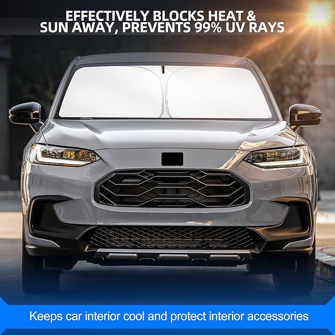 Windshield Sun Shade for Honda HR-V (LX Sport EX EX-L) 2023-2025 2026 Foldable HRV Sunshade Custom Fit Front Window Car Interior Accessories Protector Blocks UV Rays