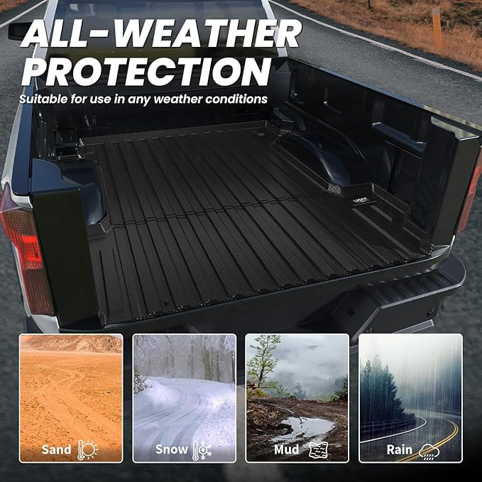 LASFIT Truck Bed Mat 2019-2025 for Chevrolet Chevy Silverado 1500 | GMC Sierra 1500 (Only Fit 5.8FT Bed), Bed Liner for Chevy Silverado GMC Sierra 1500, Not Fit Optional CarbonPro Bed