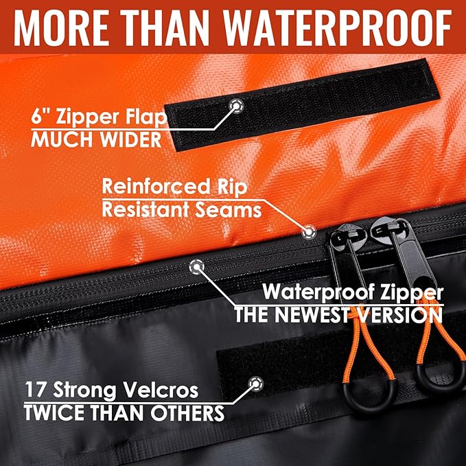 Car Rooftop Cargo Carrier Bag, 20 Cubic Feet Waterproof Heavy Duty 840D Car Roof Bag for All Vehicle with/Without Racks - Anti-Slip Mat, 6 Door Hooks, Storage Bag, 2 Extra Straps, Luggage Lock