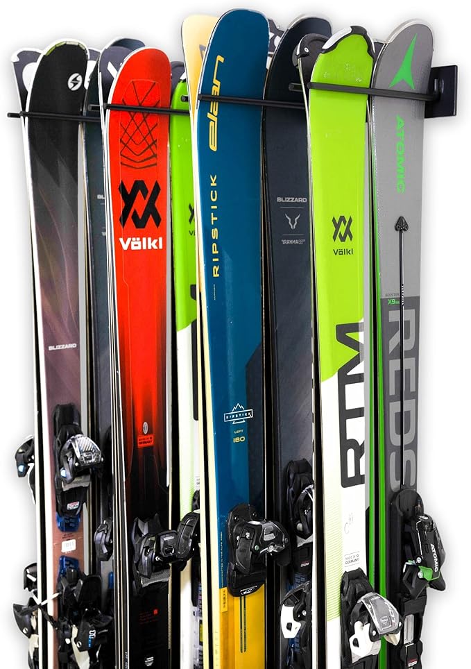 StoreYourBoard Ski Storage Rack, Indoor Wall Mount Garage Organizer (16 Skis), Solid Steel