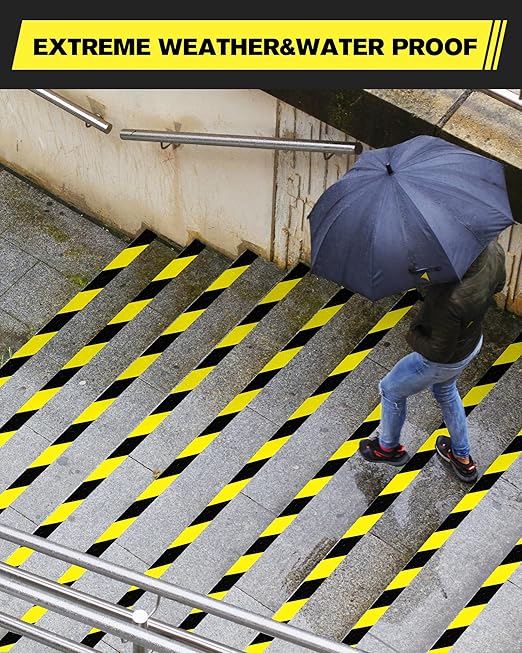 Floor Marking Tape,2 INx108 FT Strong Adhesive Caution Tape,High Durability Warning Safety Tape for Indoor/Outdoor-Warehouses,Factories,Parking Lots,Retail Locations,Black&Yellow,1 Roll