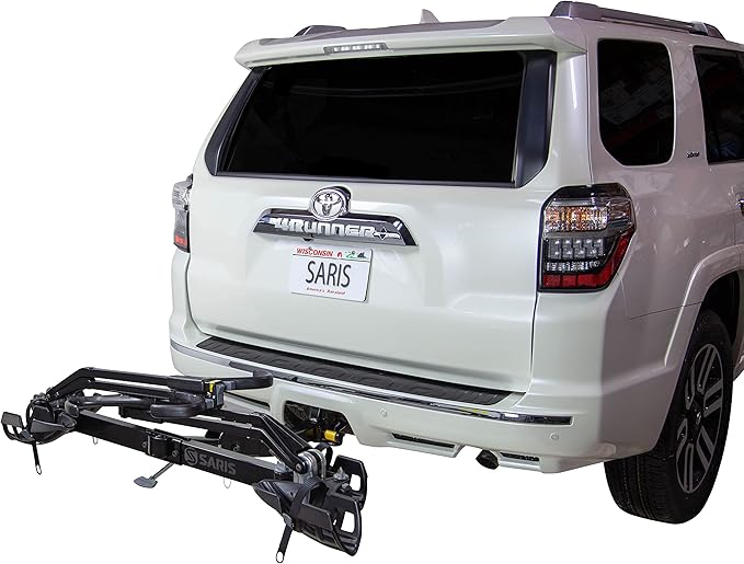 Saris SuperClamp EX 2-Bike HD Hitch Rack – RV Compatible, Lightweight Platform Bike Carrier for SUV, Truck, RV– Tilting Design, Secure Wheel Clamping, Fits Road, Mountain, E-Bikes – 2" Hitch Receiver