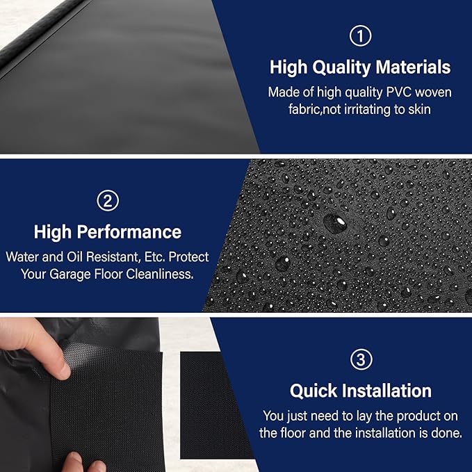 Garage Car Mat, Non-Slip Garage Floor Mat, Heavy Duty Waterproof Containment Mat for Snow Ice Water and Mud (7'9" x 18')