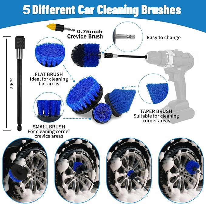 Car Detailing Kit,36pcs Car Detailing Brush Set,Car Cleaning Kit with Professional Car Detailing Brush Set,Auto Detailing Brush Set,Car Wash Kit,Car Detailing Kit Interior Exterior Wheels Cleaner
