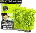 Chemical Guys MIC49302 Chenille Premium Scratch-Free Microfiber Wash Mitt, Lime Green, 9.6" x 2.3" x 7" (2 Pack)