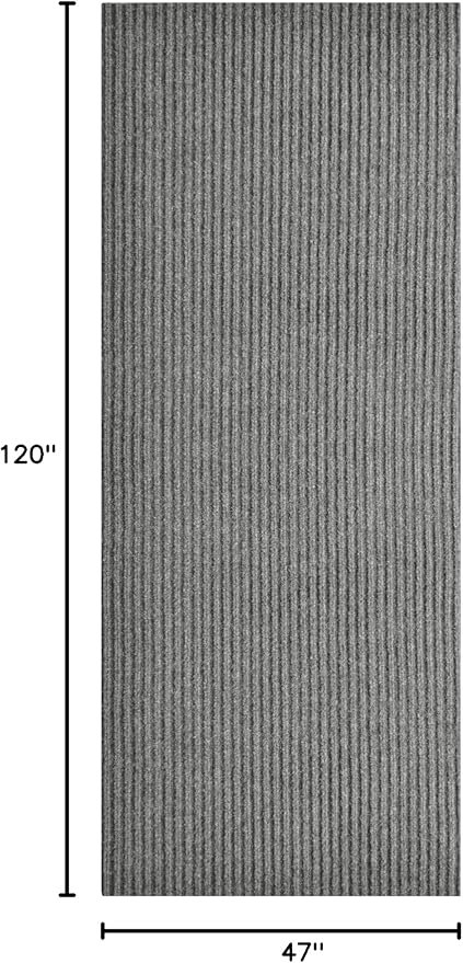 iCustomRug Spartan Weather Warrior Duty Indoor/Outdoor Utility Ribbed in 3ft,4ft,6ft Widths 70 Custom Sizes with Natural Non-Slip Rubber Backing 4'X10' in Grey
