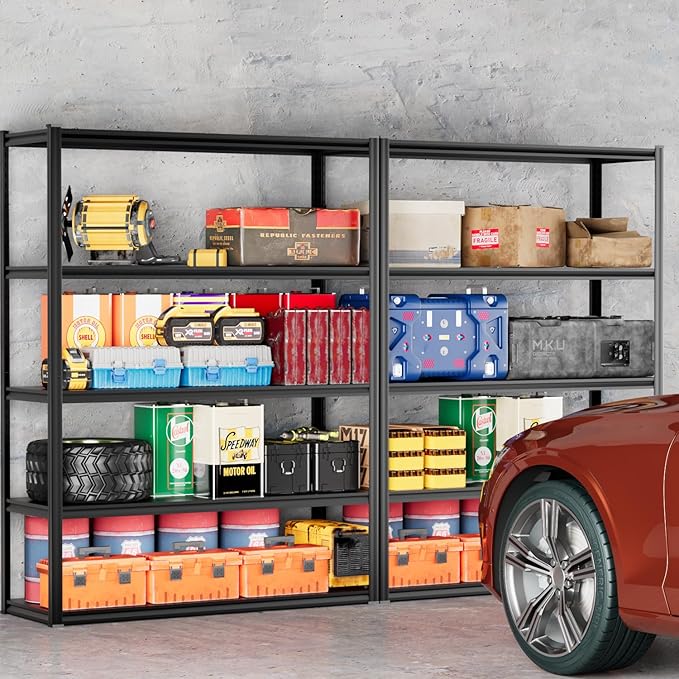 Garage Shelving Heavy Duty - 59 * 20 * 79in(L*W*H) Extra Large Metal Shelving Units and Storage for 2000lbs, 5tier Adjustable Basement Storage Industrial Shelves Pallet Racking Organizer