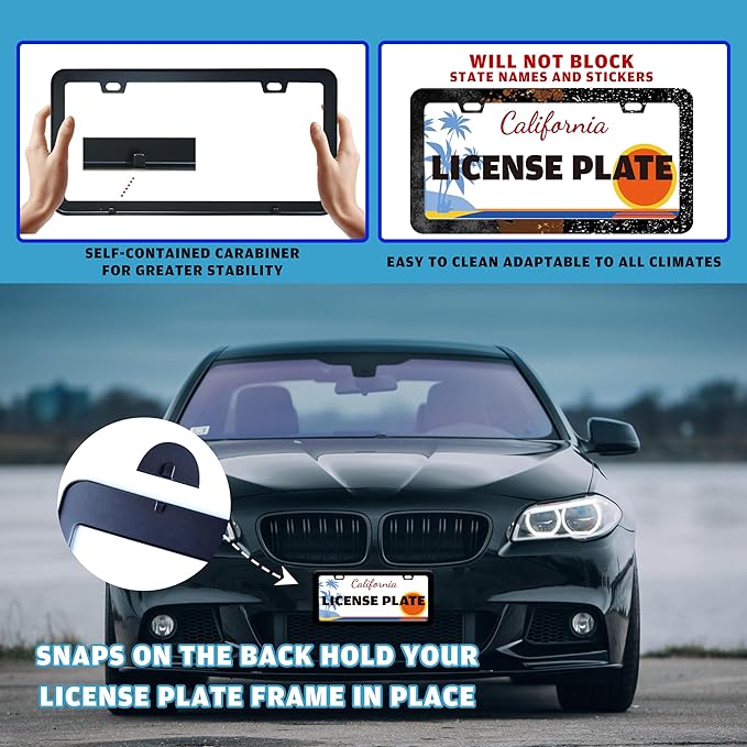 Cat License Plate Frame I Saw That Cat License Plate Holder Paw Animal for Front or Rear Car Tags Stainless Steel Funny Car Decoration with Screws 6.3 X 12.2 in