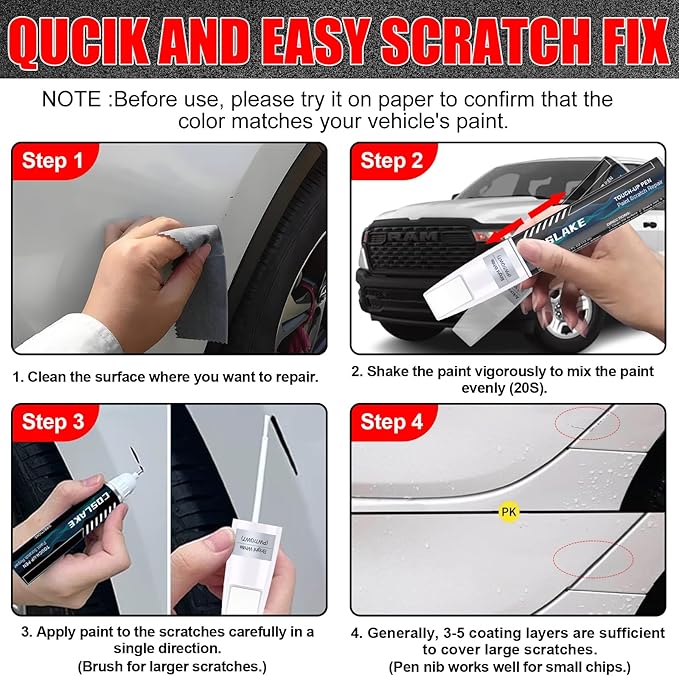 Car Touch Up Paint(Hydro Blue Pearl-Coat(PBJ/MBJ)) for Dodge Ram, Car Paint Scratch Repair Kit, Quick & Easy Solution to Repair, 2 in 1 Scratch Remover Pen with 2PCS Disposable Micro Applicators