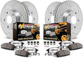 Power Stop Front and Rear Brake Kit For 2008 2009 2010 2011 Lexus LX570 2013 2014 2015 Lexus LX570 - Truck & Tow Carbon Fiber Ceramic Brake Pads & Drilled and Slotted Rotors Replacement, K4117-36