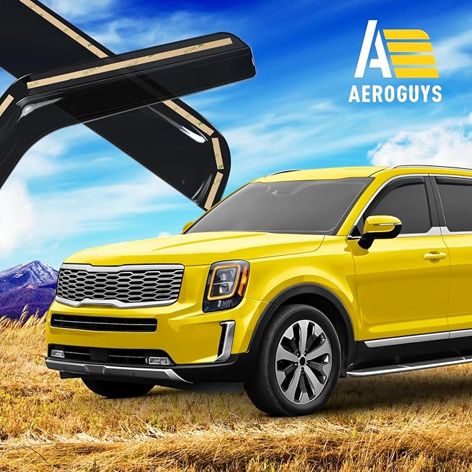 Extra Durable Window Deflectors in-Channel Window Visors Rain Guards Fit for Kia Telluride 2020-2025, Sun Visors, Wind Vent for Shades, Exterior Car Accessories - 4pcs. AG0770