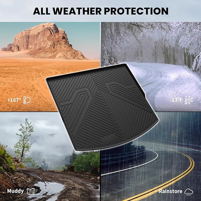 LASFIT Cargo Mat for Mazda CX5 2017-2025, CX 5 All Weather Trunk Mat for 2017 2018 2019 2020 2021 2022 2023 2024 2025 Mazda CX5 Cargo Liner Tray Accessories, Black