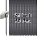VVOKGO Rebar Stakes 24 Inch Ground Straight Concrete Form Stakes Heavy Duty (50pcs), 3/8" Diameter Metal Steel Spikes Anchors with Chisel Point End for Plant Support, Garden Border,Landscape Edging