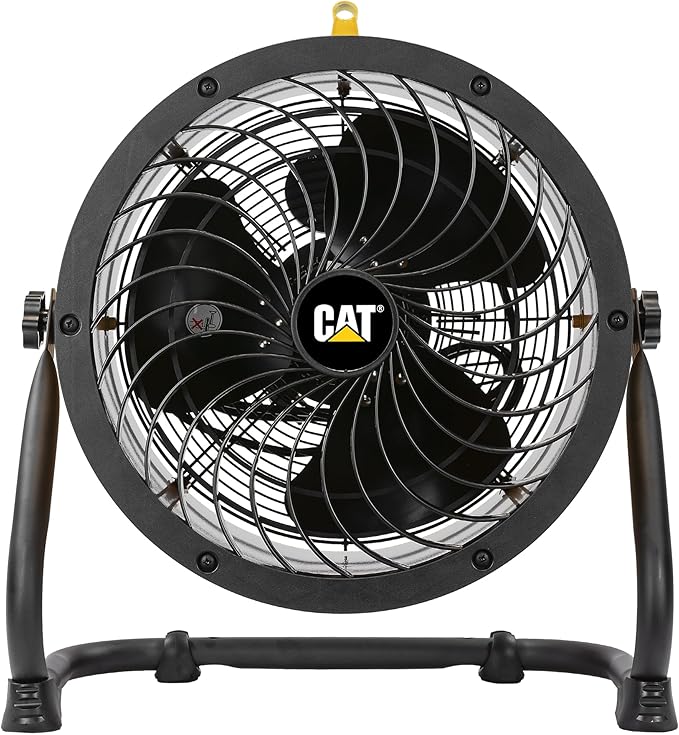 CATERPILLAR (HVD-14AC) High Velocity 14" Drum Air Circulator Fan with Heavy Duty Industrial Grade 360-degree Adjustable Drum Head, and 2300 CFM Dual Ball Bearing 4-speed Motor, Yellow