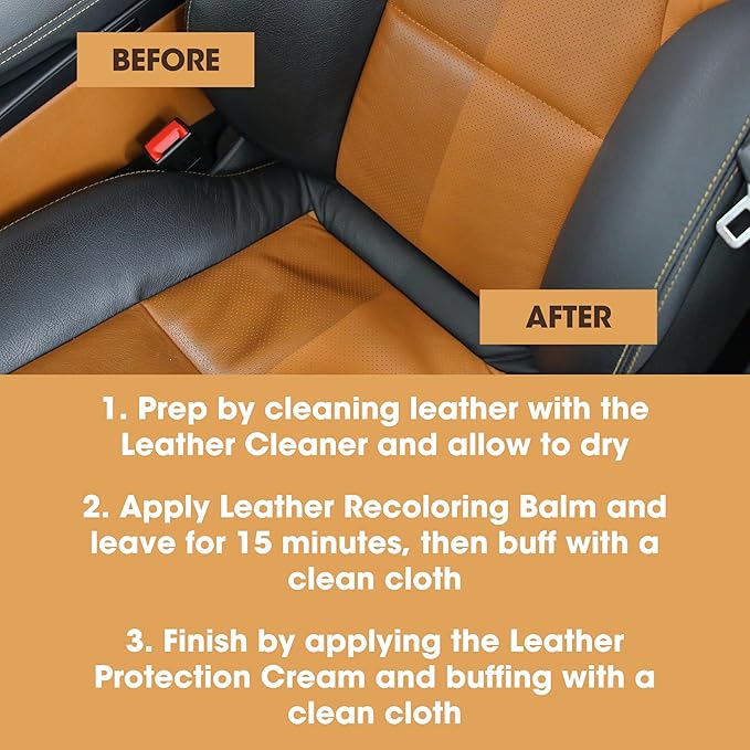 Furniture Clinic Leather Complete Restoration Kit | with Leather Recoloring Balm, Cleaner, 2-in-1 Protection Cream & Conditioner, Sponge, and Cloth | Repair Kit for Furniture (Pine Green)