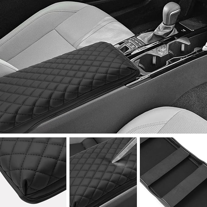 SXCY for 2025 Toyota Camry Armrest Cover for Toyota Camry 2025 Accessories 2025 Camry Center Console Cover 2024 Camry Middle Console Cover (25 Camry Armrest Pad(Rhombus Style))