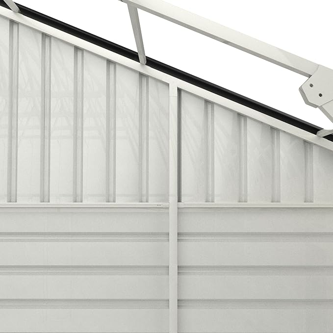 23 x 22 Metal Shed, Metal Garage Building with Side Entry Door, Prefab Double Garage Shed, Large Sheds & Outdoor Storage, Car Shed for Truck, Tool, Lawnmower, Cream