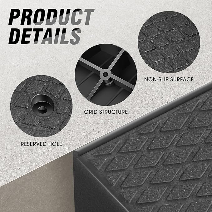 DNA MOTORING 2pcs 2" Rise Rubber Curb Ramp Heavy Duty Loading Driveway Ramp Threshold Ramp 38.6 in L x 5.9 in W x 2 in H for Loading Dock, Warehouse, Wheelchair, Motorcycles, Cars, TOOLS-00643