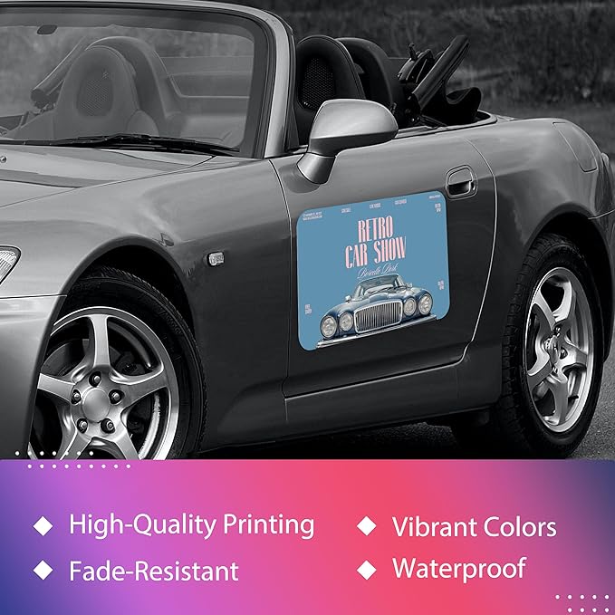 Custom Car Magnet for Business 2 Pack | Personalized Logo, Text, and Image Reflective Magnetic Signs for Vehicles | Effective Advertising Signs | Various Size | Weather-Resistant - 24x24in