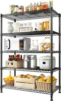REIBII 5-Tier Wire Shelving Rack Storage Shelves Metal Shelves,1020 LBS Adjustable Heavy Duty Metal Shelving Units and Storage for Garage Pantry Bathroom 29" W X 14" D X 63" H