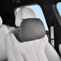 Coverado Leather Car Headrest Pillow Car Neck Pillow with Adjustable Strap, Head Support Rest Driver Relax Head Muscles Relieve Driving Fatigue, Breathable & Removable Cover, Gray