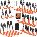 30 Pack Garage Hooks with Anti-Slip Coating,Heavy Duty Wall Mount Storage Hooks for Hanging Bike,Hose,Ladder,Yard,Garden Tools