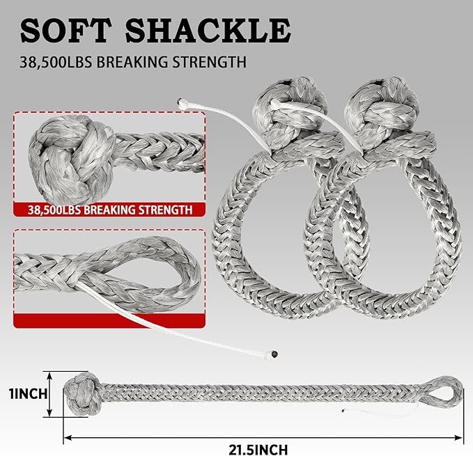 Nylon Kinetic Recovery Tow Rope Heavy Duty Offroad Snatch Strap for for Trucks SUV UTV ATV Tractor Car Jeep, Tractor, Bobcat, Ram 2500, Silverado 2500, Ford F250 (Golden, 7/8" x 20')