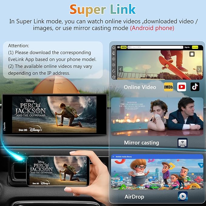 CARPURIDE W125S 11.26 Inch HD Wireless Carplay & Android Auto Screen, 4K +1080P+1080P Dash Camera for Cars with 64GB Card, with Loop Recording, Bluetooth, Voice Control, GPS, FM, Super Link