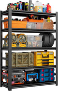 72"H Garage Shelving Heavy Duty Rack, 3500 LBS Large Capacity 5 Tier Adjustable Storage Shelves, Metal Industrial Shelf Units for Garage, Basement and Warehouse, 72"H×35.4"W×15.75"D, Black