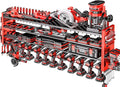49.8" W Large Power Tool Organizer Wall Mount, Heavy Duty Tool Organizer with 14 cordless Drill Holder, 4 Layers Garage Organization and Storage Rack, Tool Rack for Garage Workshop, Red