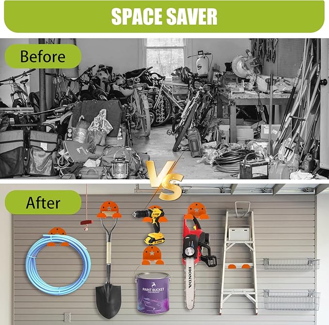 MusixiA Garage Organizer Trimmer Rack,1 Pack Heavy Duty Weed Eater Hanger,Trimmer Hanger for Grass Trimmer, Hedge Trimmer Trimmer Power Tool Organizer Wall Mount