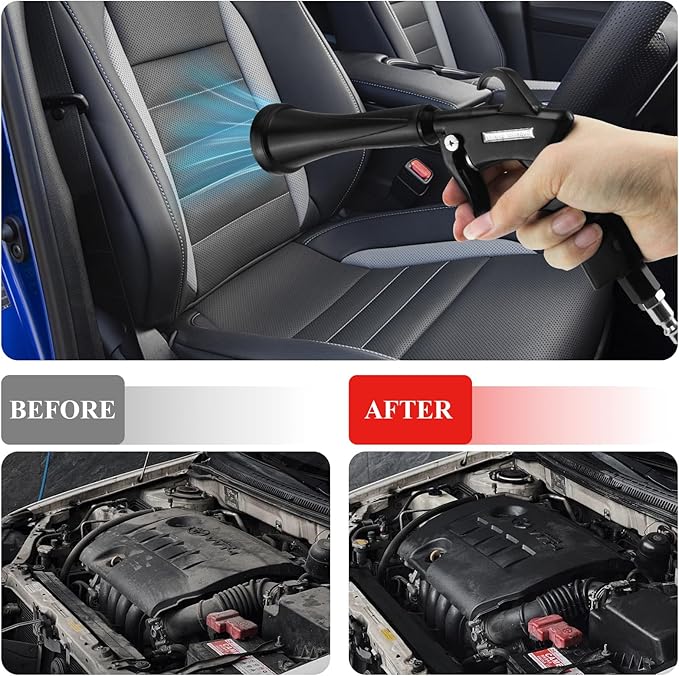 HANDY Tornado Air Cleaning Gun with Rubber Guard and Brass Adjustable Air Flow Nozzle Air Gun for Compressor Pneumatic Tool for Dust Cleaning Car Detailing