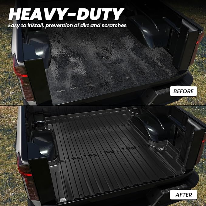 LASFIT Truck Bed Mat 2019-2025 for Chevrolet Chevy Silverado 1500 | GMC Sierra 1500 (Only Fit 5.8FT Bed), Bed Liner for Chevy Silverado GMC Sierra 1500, Not Fit Optional CarbonPro Bed