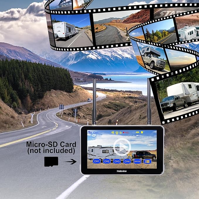 Haloview Byte Tango BT6 Touch RV Backup Camera Wireless 2.4G Digita FHD 1080P DVR Rearview and 5.5" Touch Screen Monitor System for RV,Truck,Trailer,Truck,Camper,Van,Pickup - BT6 Touch
