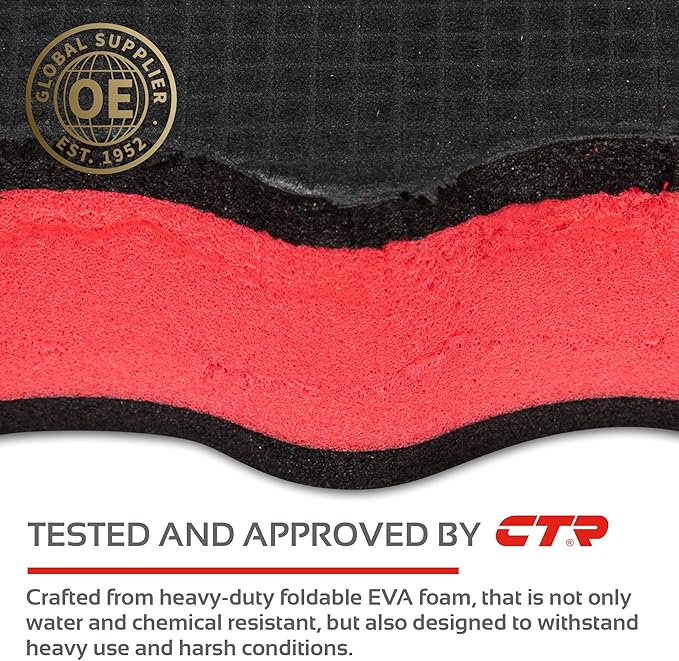 CTR Mechanic Mat Kneeling Pad Folding Mat for Working Under Car, Thick EVA Mat with Handle - Waterproof Floor Mat for Mechanics, Garage, Gardening, Gym, Camping, Creeper, Knees Protection for DIY