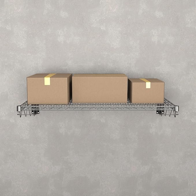 24" x 48" Chrome Wire Wall Mount Shelf
