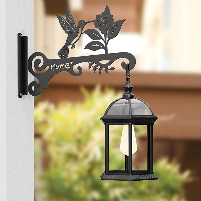 10 Inch Metal Plant Hooks (2-Pack) - Decorative Wall Hangers with Bird Design for Indoor & Outdoor Use - Hanging Brackets for Plants, Flower Baskets, Bird Feeders, Lanterns - Patio, Garden, Home Decor