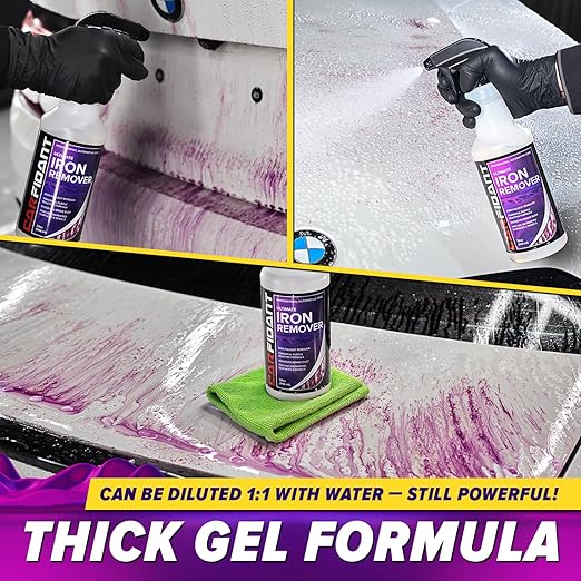 Iron Remover for Car Detailing – Iron Decon Spray, Pulls Out Brake Dust, Rust & Fallout - Contaminant Removal for Car Paint & Wheels, pH Neutral Formula - 32 fl. oz.