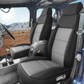 GIANT PANDA Full Set Car Seat Covers Customized Jeep Wrangler TJ Rubicon Sahara Sport X Unlimited 2003 2004 2005 2006, Faux Leather (Black&Gray)