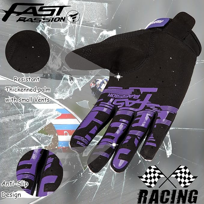 Motorcycle Gloves for Men/Women - Dirt Bike & Motocross Gloves with Anti-Slip ATV BMX MX MTB Riding Cycling Features