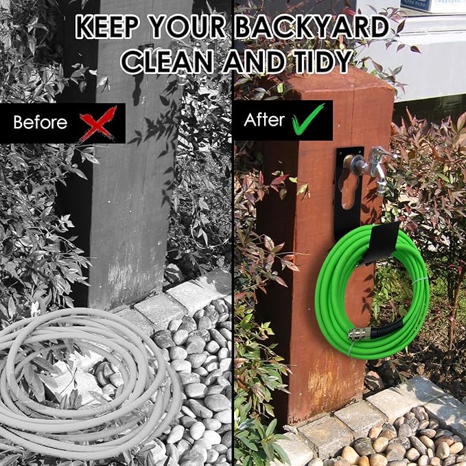 3Pcs Garden Hose Hanger Hook Carbon Steel Expandable Hose Holder Rack Wall Mounted Metal Faucet Hanger Hook for Garage Storage