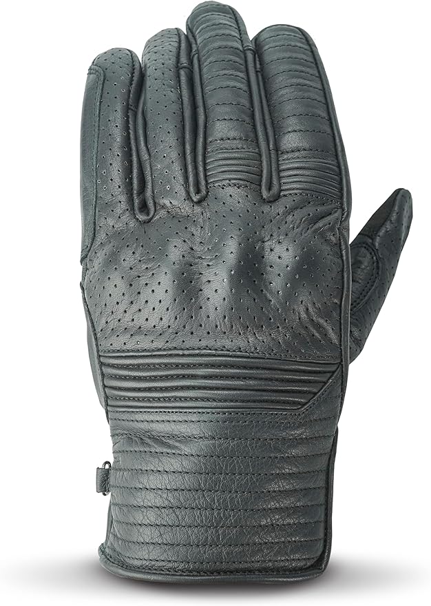 Leather Motorcycle Gloves with Adjustable Fitting Bike Riding Gloves for Riders