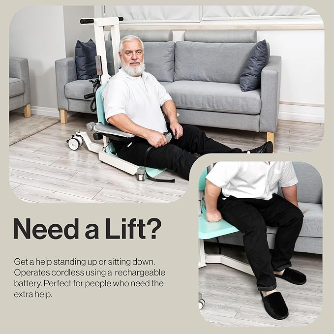 SuperHandy GoRise Electric Floor to Stand Lift – Support Up to 500 Lbs, Floor Lift Chair for Elderly, Patent Pending
