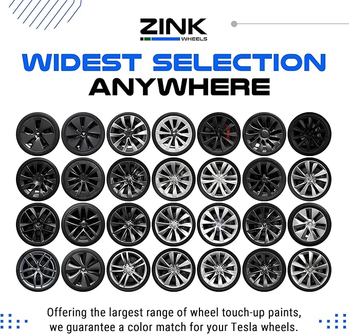 Premium Tesla Wheel Curb Rash Repair Kit for Model X 20-inch Silver Slipstream Rims - DIY Kit with Color-matched Touch Up Paint - Made in USA