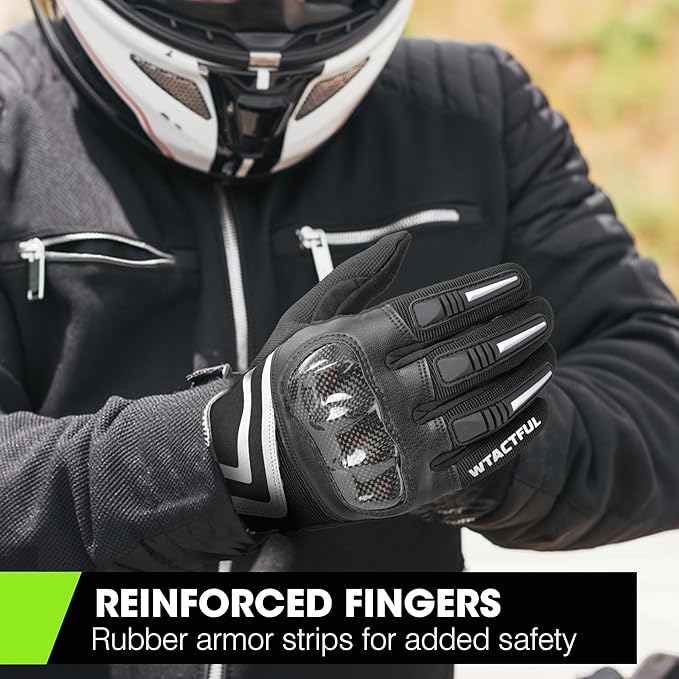 WTACTFUL Lightweight Motorcycle Gloves for Men, Touchscreen Summer Breathable Gloves for Motocross Casual Riding