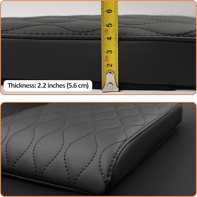 Car Center Console Cover pad PU Leather,Black Armrest Box mat,Vehicle Arm Rest Cushion Protector,Memory Foam pad,Full size SUV truck,f150 sierra titan silverdo tundra(sizeD 15x13.4x2.2)