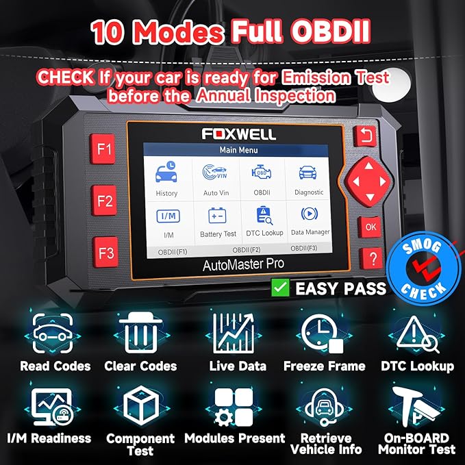 FOXWELL NT604 OBD2 Scanner Diagnostic Tool, Check Engine Code Reader, ABS SRS Transmission Airbag Car Scanner, Car Scan Tool for All Vehicles, English/Spanish Ver., Lifetime Free WiFi Update, AutoVIN