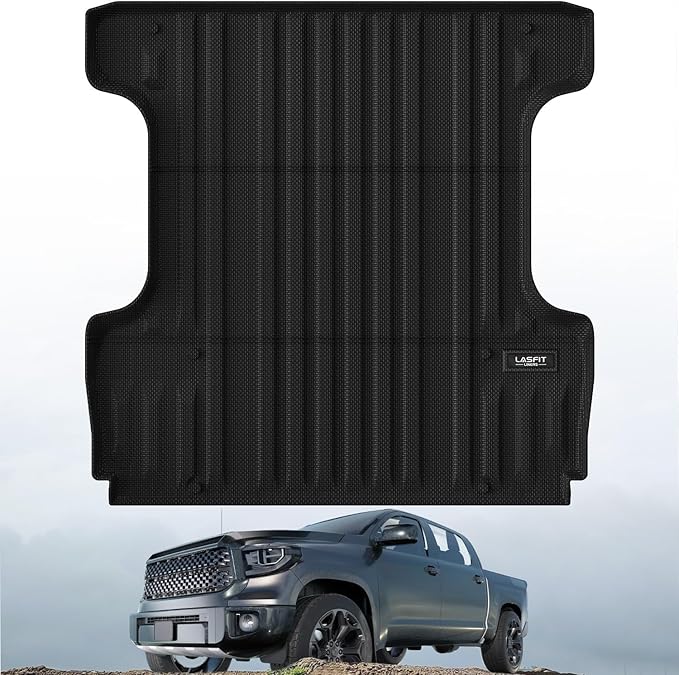 LASFIT Bed Mat for Toyota Tundra 2007-2021 Truck Bed Mat(5.5FT,5.5') All Weather 5.5 FT Bed Liner for Toyota Tundra Accessories TPE Trunk Mat Cargo Mat, Black