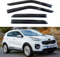 KPY Window Visor Compatible with Kia Sportage 2011-2016, 4PC Rain Guard Side Window Vent Deflectors Tape-On Mugen Style, 2011 2012 2013 2014 2015 2016